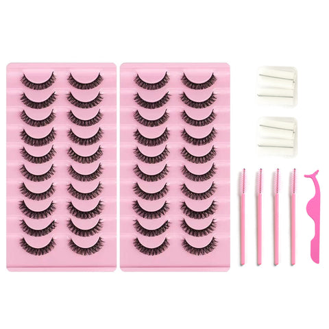 10*2 Pairs DD Curl Lashes Set Eyelid Tape & Glue 10*2 Pairs DD Curl Lashes Set Eyelid Tape & Glue