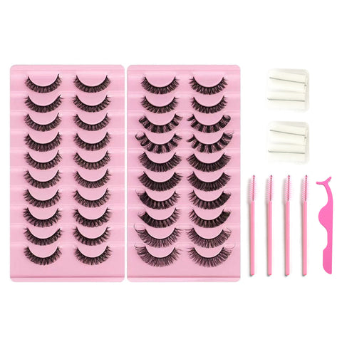 10*2 Pairs DD Curl Lashes Set Eyelid Tape & Glue 10*2 Pairs DD Curl Lashes Set Eyelid Tape & Glue