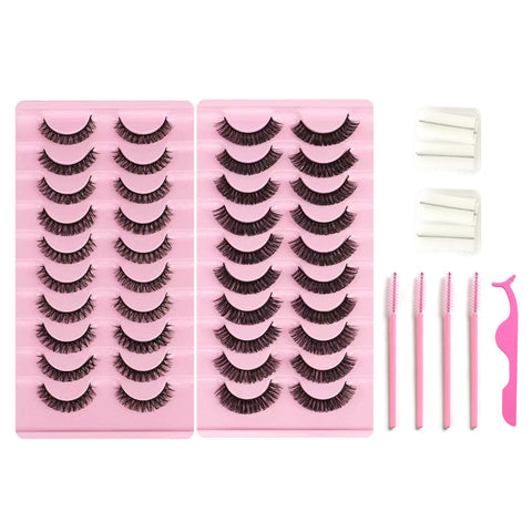 10*2 Pairs DD Curl Lashes Set Eyelid Tape & Glue 10*2 Pairs DD Curl Lashes Set Eyelid Tape & Glue