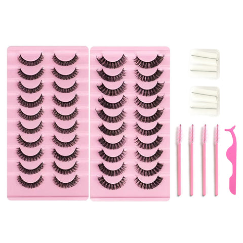 10*2 Pairs DD Curl Lashes Set Eyelid Tape & Glue 10*2 Pairs DD Curl Lashes Set Eyelid Tape & Glue