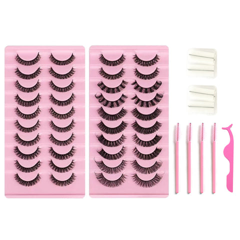10*2 Pairs DD Curl Lashes Set Eyelid Tape & Glue 10*2 Pairs DD Curl Lashes Set Eyelid Tape & Glue