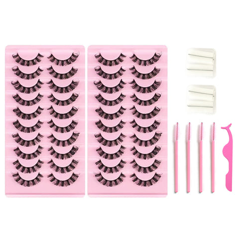 10*2 Pairs DD Curl Lashes Set Eyelid Tape & Glue 10*2 Pairs DD Curl Lashes Set Eyelid Tape & Glue