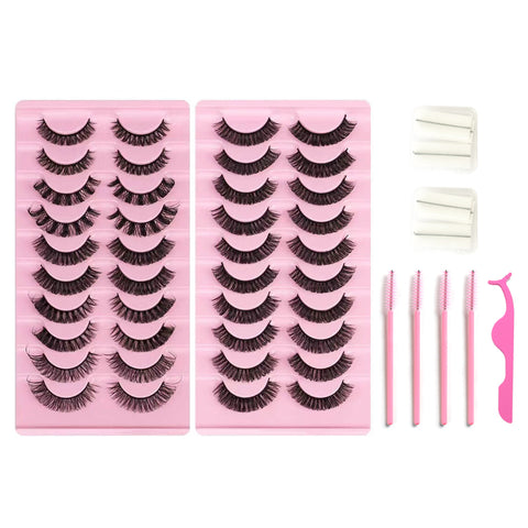 10*2 Pairs DD Curl Lashes Set Eyelid Tape & Glue 10*2 Pairs DD Curl Lashes Set Eyelid Tape & Glue