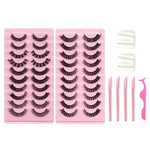 10*2 Pairs DD Curl Lashes Set Eyelid Tape & Glue 10*2 Pairs DD Curl Lashes Set Eyelid Tape & Glue