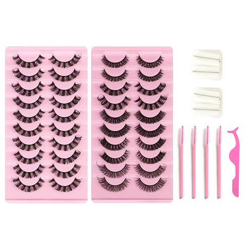 10*2 Pairs DD Curl Lashes Set Eyelid Tape & Glue 10*2 Pairs DD Curl Lashes Set Eyelid Tape & Glue