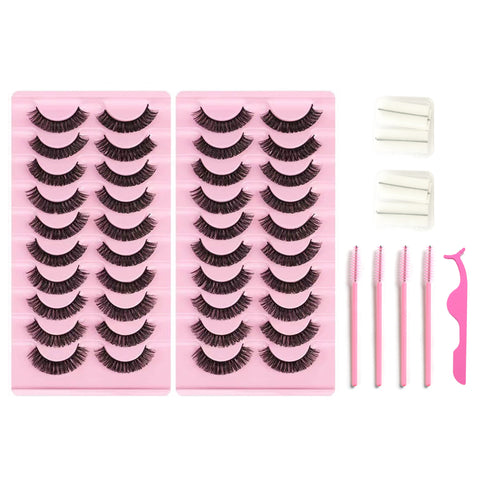 10*2 Pairs DD Curl Lashes Set Eyelid Tape & Glue 10*2 Pairs DD Curl Lashes Set Eyelid Tape & Glue