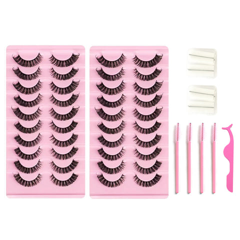 10*2 Pairs DD Curl Lashes Set Eyelid Tape & Glue 10*2 Pairs DD Curl Lashes Set Eyelid Tape & Glue