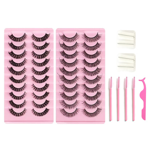 10*2 Pairs DD Curl Lashes Set Eyelid Tape & Glue 10*2 Pairs DD Curl Lashes Set Eyelid Tape & Glue