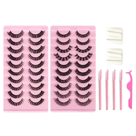 10*2 Pairs DD Curl Lashes Set Eyelid Tape & Glue 10*2 Pairs DD Curl Lashes Set Eyelid Tape & Glue