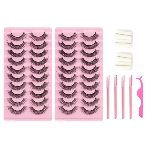 10*2 Pairs DD Curl Lashes Set Eyelid Tape & Glue 10*2 Pairs DD Curl Lashes Set Eyelid Tape & Glue