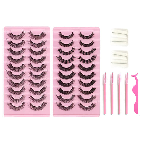 10*2 Pairs DD Curl Lashes Set Eyelid Tape & Glue 10*2 Pairs DD Curl Lashes Set Eyelid Tape & Glue