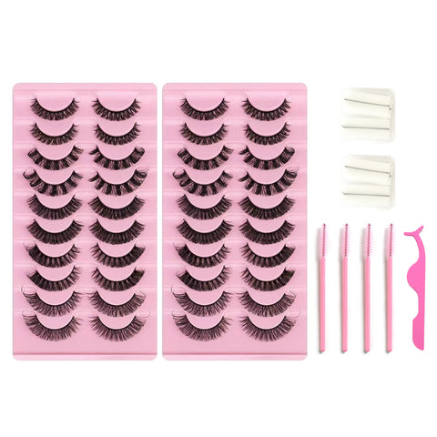 10*2 Pairs DD Curl Lashes Set Eyelid Tape & Glue 10*2 Pairs DD Curl Lashes Set Eyelid Tape & Glue