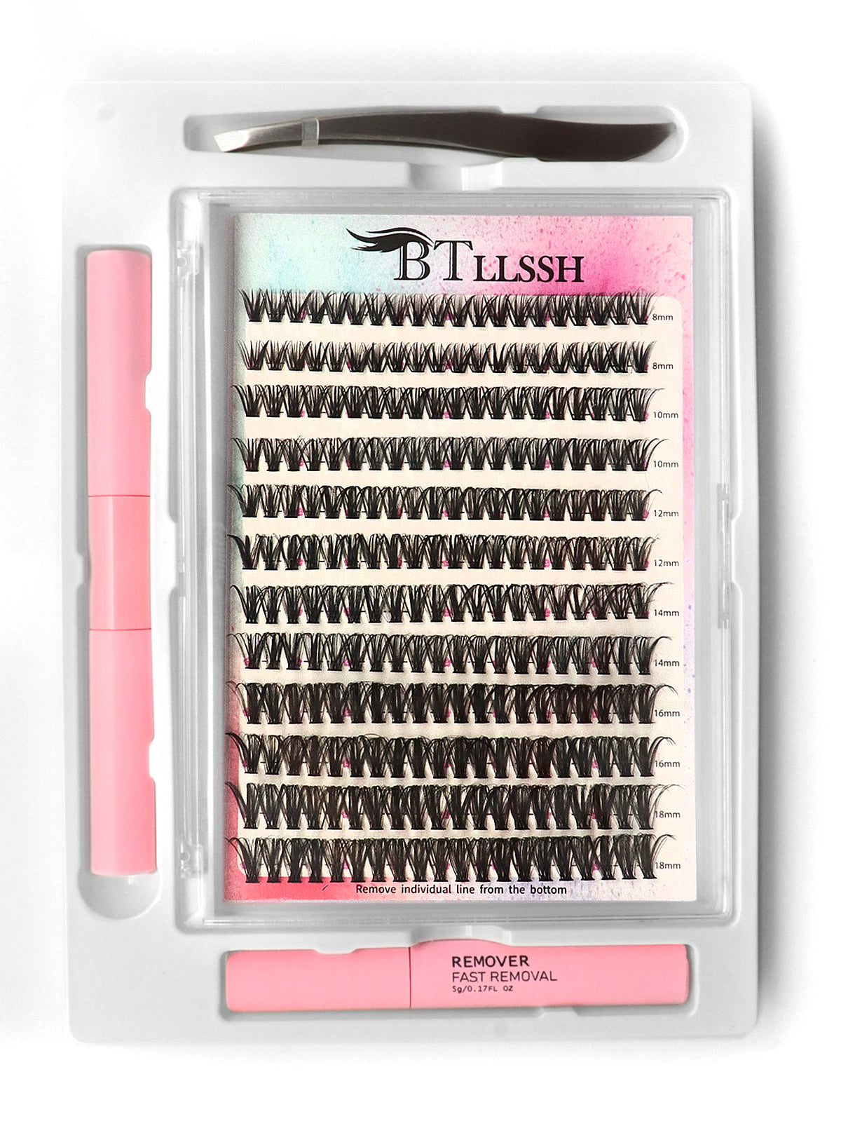 Diy Self Grafting False Eyelashes, 1 SET include lash tweezer, remover, bond and seal. Eye make up Accessories