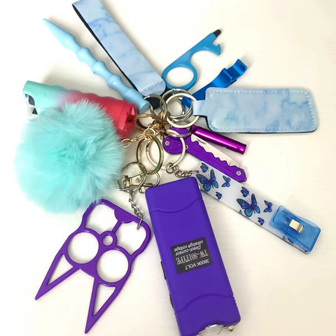 Blue and Purple Keyrings -C12pcs