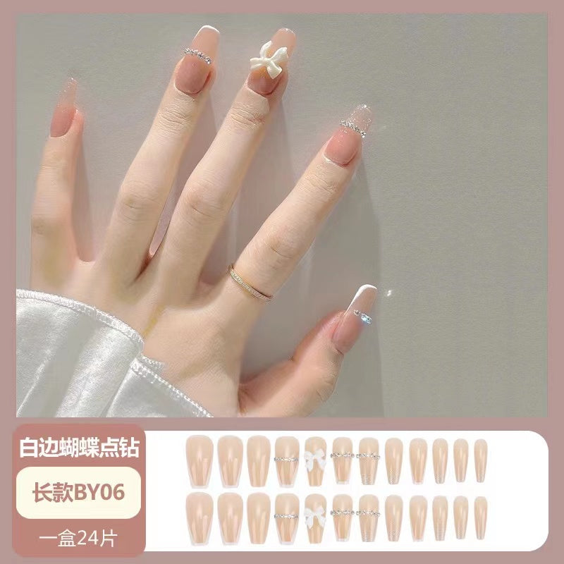 24pcs butterfly fake nail popular-BY06