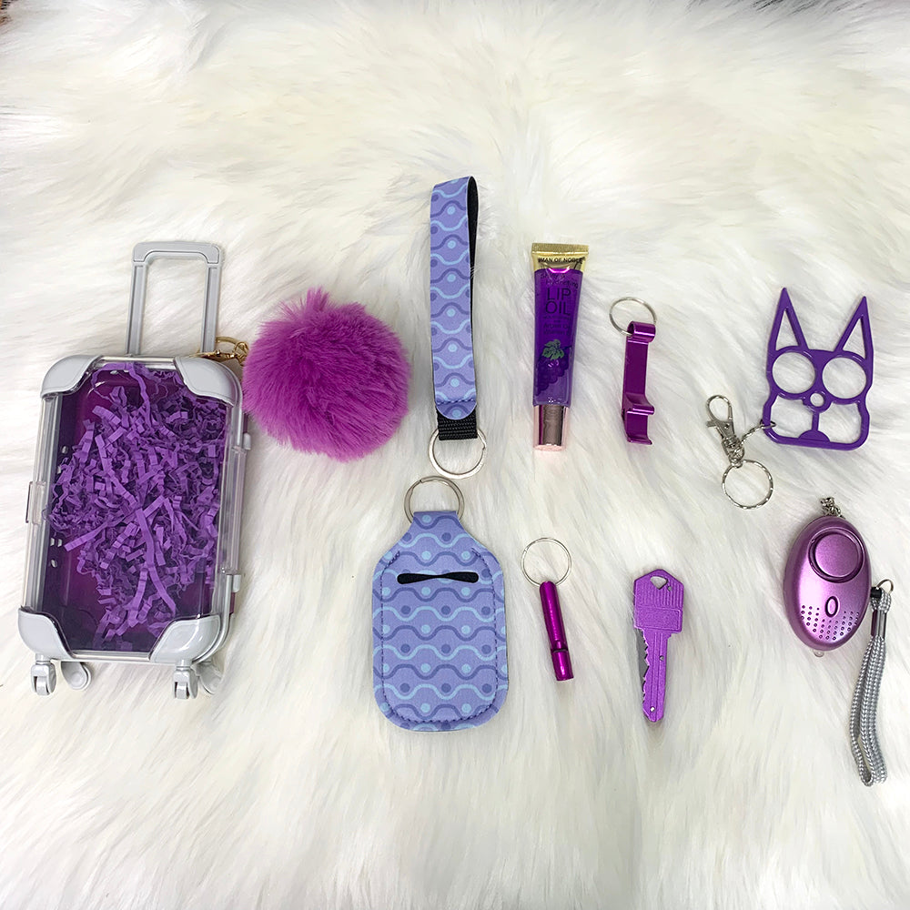 Purple Polka Dot Self Defense Mini Suitcase