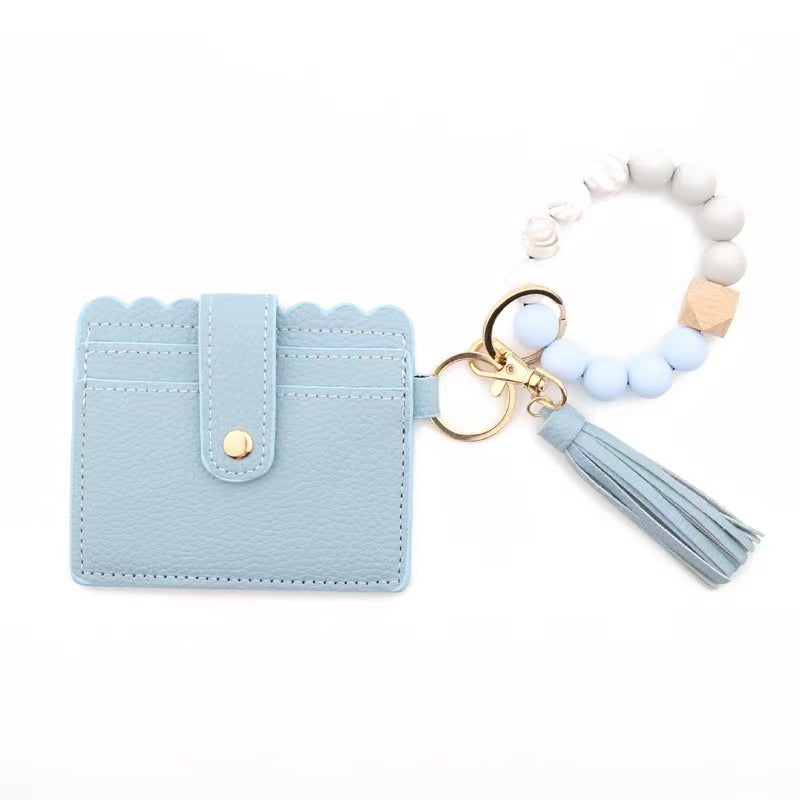 Keychain Wallet, Wristlet Wallets for Women Key Ring Bracelet Card Key Holder