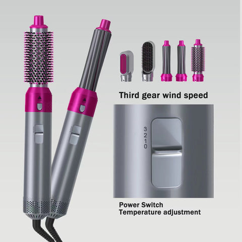 5 in 1 Hot  Air Comb Automatic Curling Lron Curling Straight Dual-purpose Hair Styling Comb Electic Hair Dryer