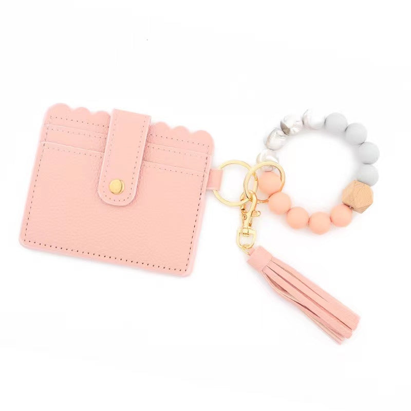 Keychain Wallet, Wristlet Wallets for Women Key Ring Bracelet Card Key Holder