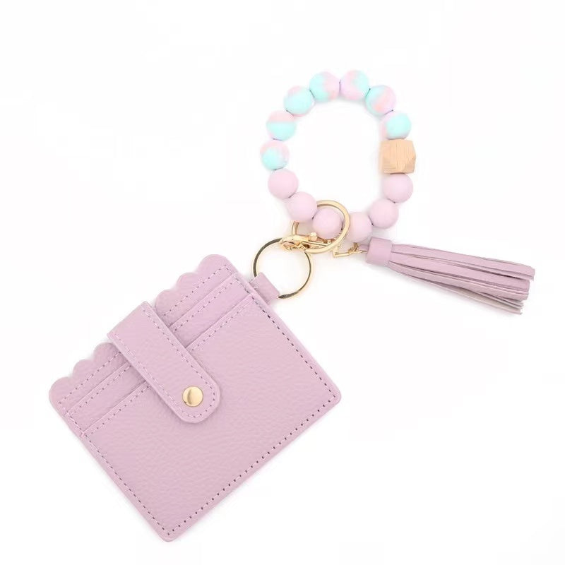 Keychain Wallet, Wristlet Wallets for Women Key Ring Bracelet Card Key Holder