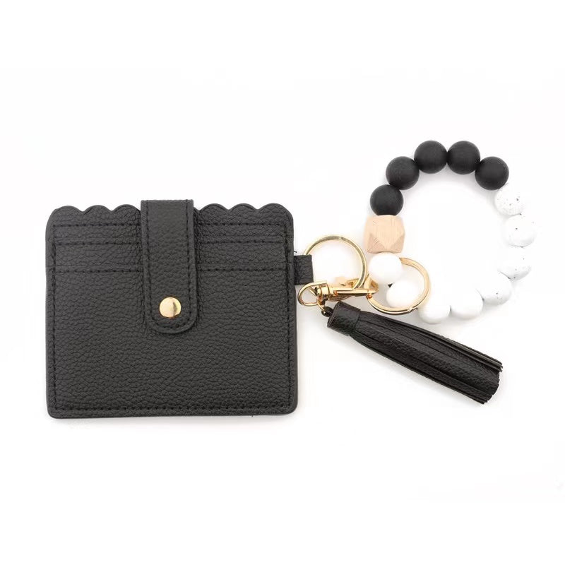Keychain Wallet, Wristlet Wallets for Women Key Ring Bracelet Card Key Holder